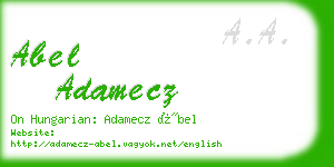 abel adamecz business card